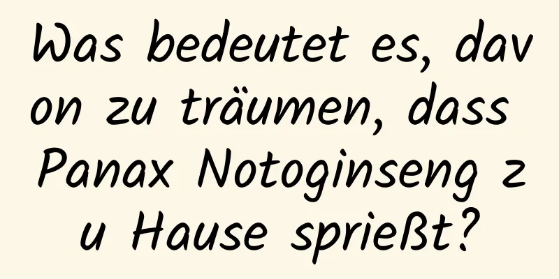 Was bedeutet es, davon zu träumen, dass Panax Notoginseng zu Hause sprießt?