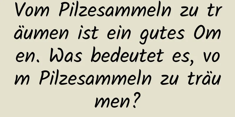 Vom Pilzesammeln zu träumen ist ein gutes Omen. Was bedeutet es, vom Pilzesammeln zu träumen?