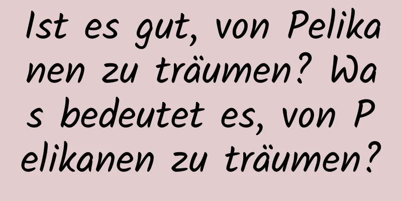 Ist es gut, von Pelikanen zu träumen? Was bedeutet es, von Pelikanen zu träumen?