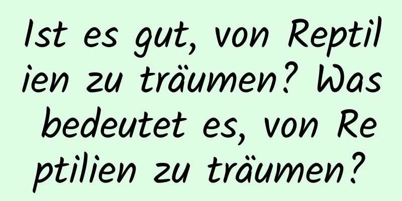 Ist es gut, von Reptilien zu träumen? Was bedeutet es, von Reptilien zu träumen?