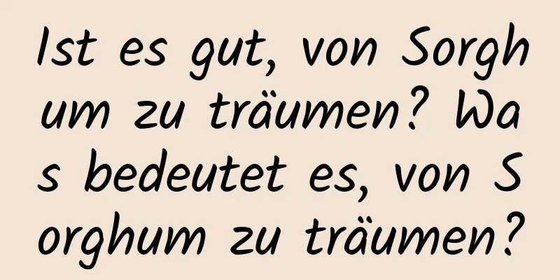 Ist es gut, von Sorghum zu träumen? Was bedeutet es, von Sorghum zu träumen?