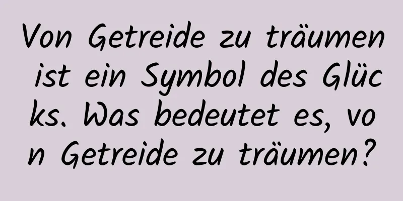 Von Getreide zu träumen ist ein Symbol des Glücks. Was bedeutet es, von Getreide zu träumen?