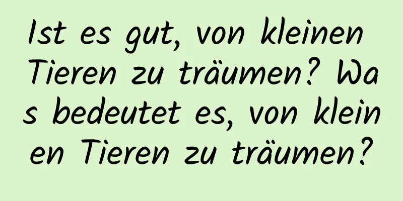 Ist es gut, von kleinen Tieren zu träumen? Was bedeutet es, von kleinen Tieren zu träumen?