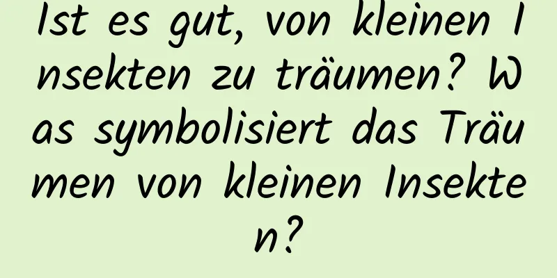 Ist es gut, von kleinen Insekten zu träumen? Was symbolisiert das Träumen von kleinen Insekten?