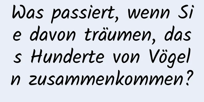 Was passiert, wenn Sie davon träumen, dass Hunderte von Vögeln zusammenkommen?