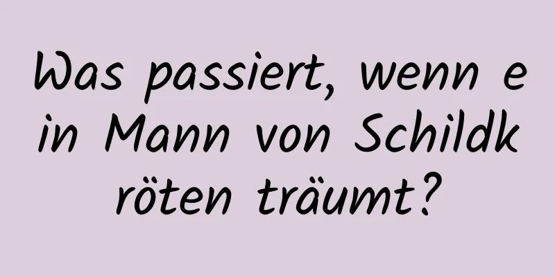 Was passiert, wenn ein Mann von Schildkröten träumt?