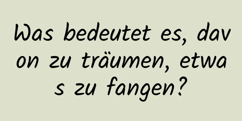 Was bedeutet es, davon zu träumen, etwas zu fangen?