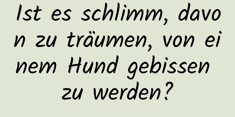 Ist es schlimm, davon zu träumen, von einem Hund gebissen zu werden?