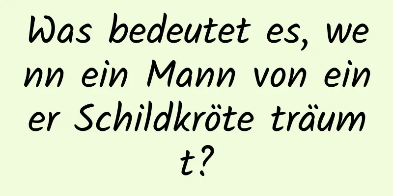 Was bedeutet es, wenn ein Mann von einer Schildkröte träumt?