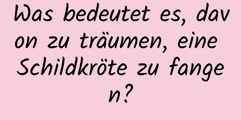 Was bedeutet es, davon zu träumen, eine Schildkröte zu fangen?