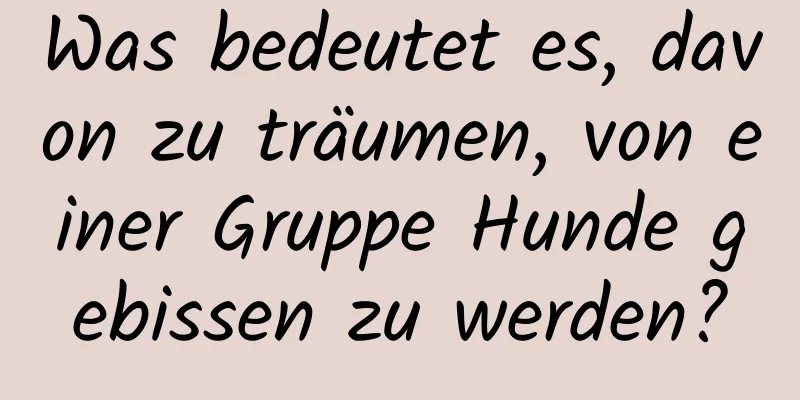 Was bedeutet es, davon zu träumen, von einer Gruppe Hunde gebissen zu werden?