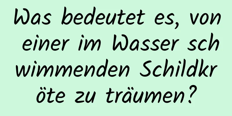 Was bedeutet es, von einer im Wasser schwimmenden Schildkröte zu träumen?