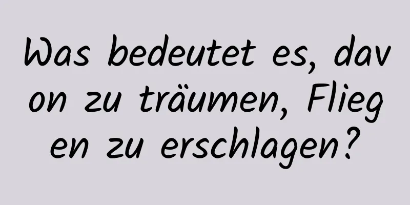 Was bedeutet es, davon zu träumen, Fliegen zu erschlagen?