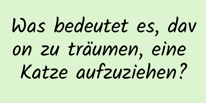 Was bedeutet es, davon zu träumen, eine Katze aufzuziehen?