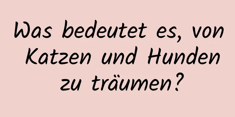 Was bedeutet es, von Katzen und Hunden zu träumen?