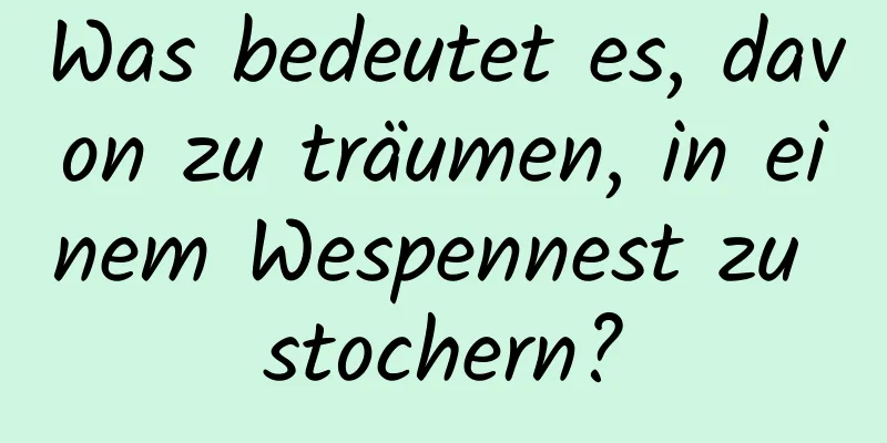 Was bedeutet es, davon zu träumen, in einem Wespennest zu stochern?