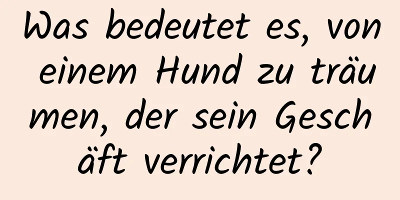 Was bedeutet es, von einem Hund zu träumen, der sein Geschäft verrichtet?