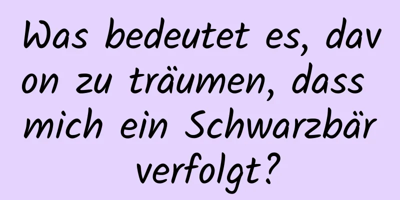 Was bedeutet es, davon zu träumen, dass mich ein Schwarzbär verfolgt?