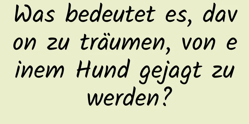 Was bedeutet es, davon zu träumen, von einem Hund gejagt zu werden?