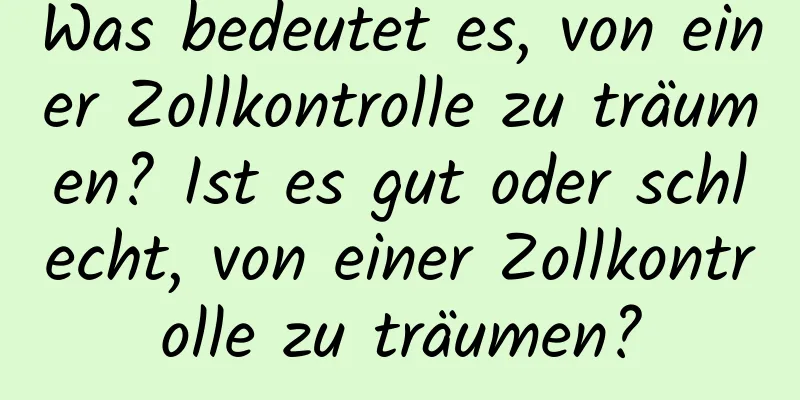 Was bedeutet es, von einer Zollkontrolle zu träumen? Ist es gut oder schlecht, von einer Zollkontrolle zu träumen?