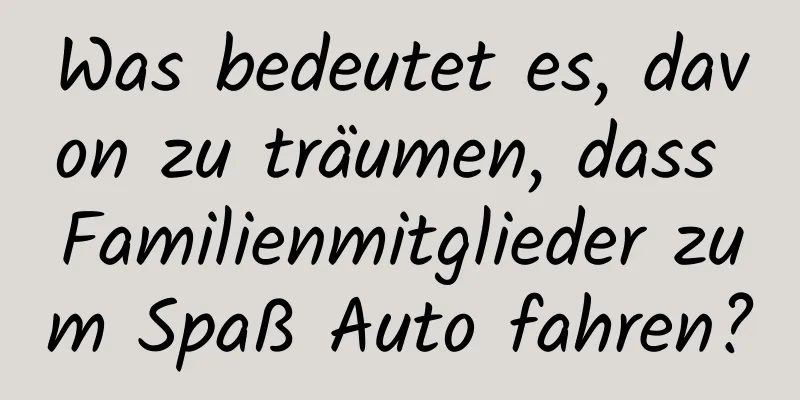 Was bedeutet es, davon zu träumen, dass Familienmitglieder zum Spaß Auto fahren?