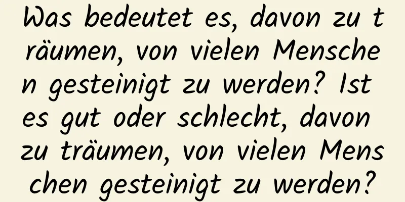 Was bedeutet es, davon zu träumen, von vielen Menschen gesteinigt zu werden? Ist es gut oder schlecht, davon zu träumen, von vielen Menschen gesteinigt zu werden?