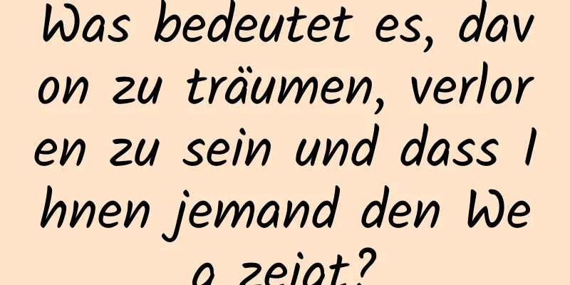 Was bedeutet es, davon zu träumen, verloren zu sein und dass Ihnen jemand den Weg zeigt?