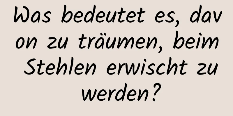 Was bedeutet es, davon zu träumen, beim Stehlen erwischt zu werden?