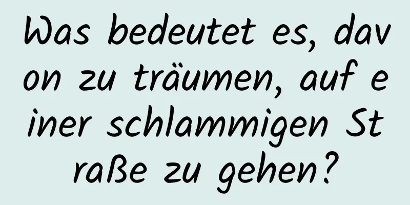 Was bedeutet es, davon zu träumen, auf einer schlammigen Straße zu gehen?