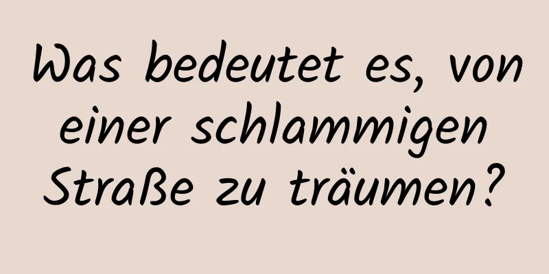 Was bedeutet es, von einer schlammigen Straße zu träumen?