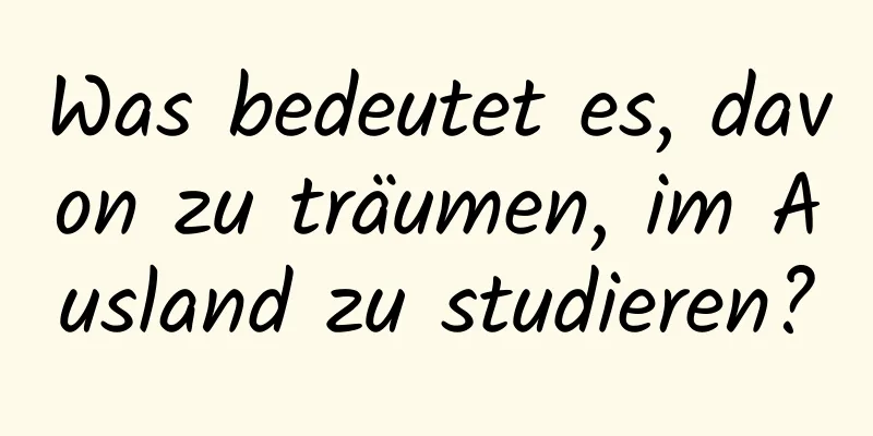 Was bedeutet es, davon zu träumen, im Ausland zu studieren?