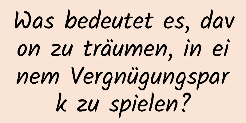 Was bedeutet es, davon zu träumen, in einem Vergnügungspark zu spielen?