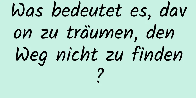 Was bedeutet es, davon zu träumen, den Weg nicht zu finden?