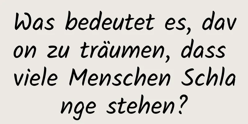 Was bedeutet es, davon zu träumen, dass viele Menschen Schlange stehen?