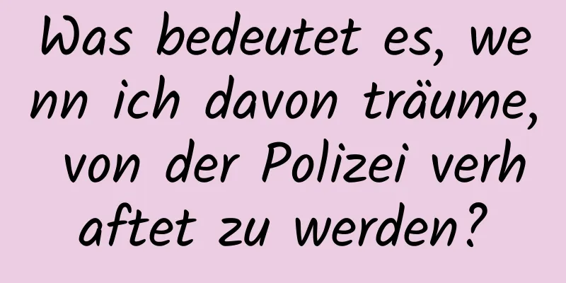 Was bedeutet es, wenn ich davon träume, von der Polizei verhaftet zu werden?