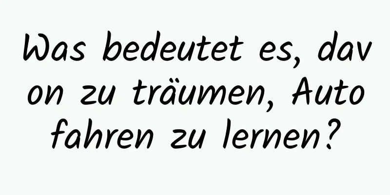 Was bedeutet es, davon zu träumen, Autofahren zu lernen?
