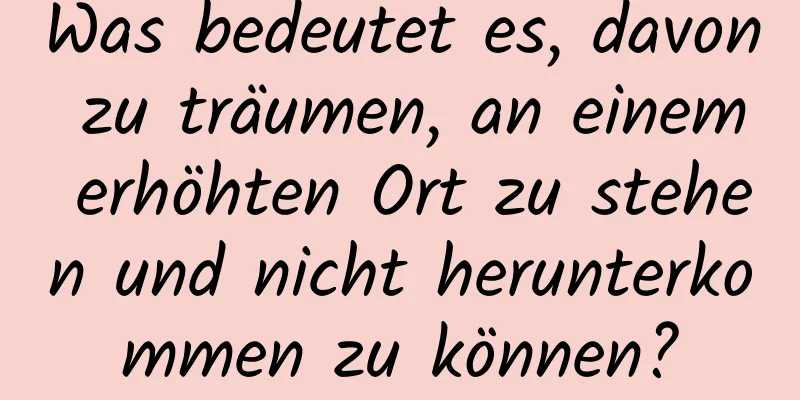 Was bedeutet es, davon zu träumen, an einem erhöhten Ort zu stehen und nicht herunterkommen zu können?