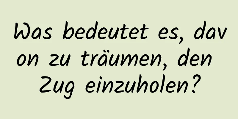 Was bedeutet es, davon zu träumen, den Zug einzuholen?