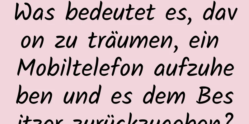 Was bedeutet es, davon zu träumen, ein Mobiltelefon aufzuheben und es dem Besitzer zurückzugeben?