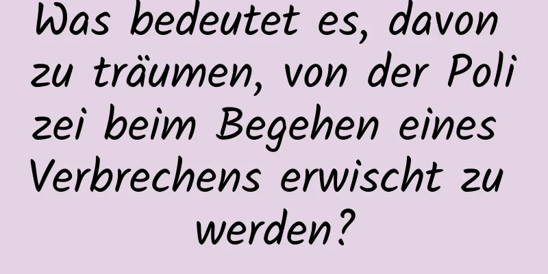 Was bedeutet es, davon zu träumen, von der Polizei beim Begehen eines Verbrechens erwischt zu werden?