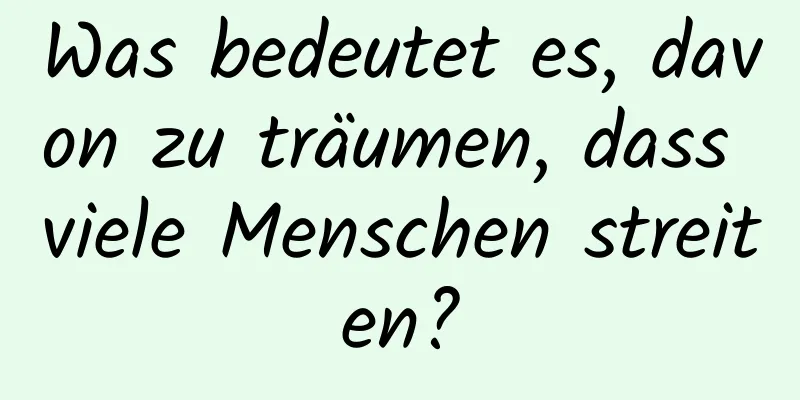 Was bedeutet es, davon zu träumen, dass viele Menschen streiten?