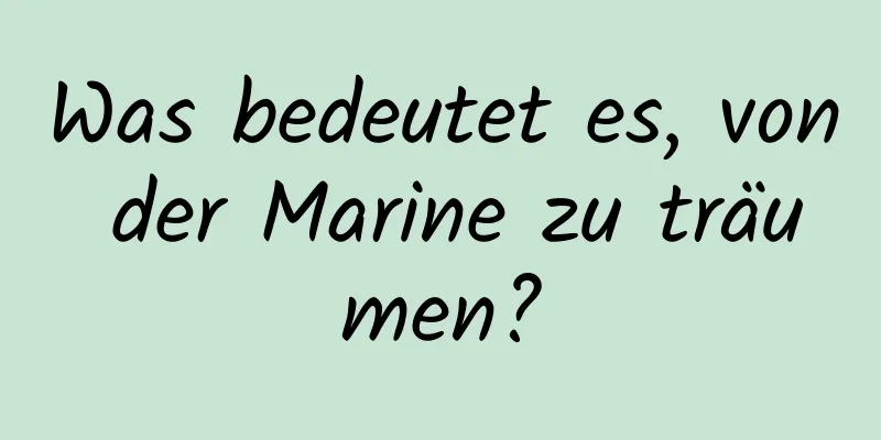 Was bedeutet es, von der Marine zu träumen?