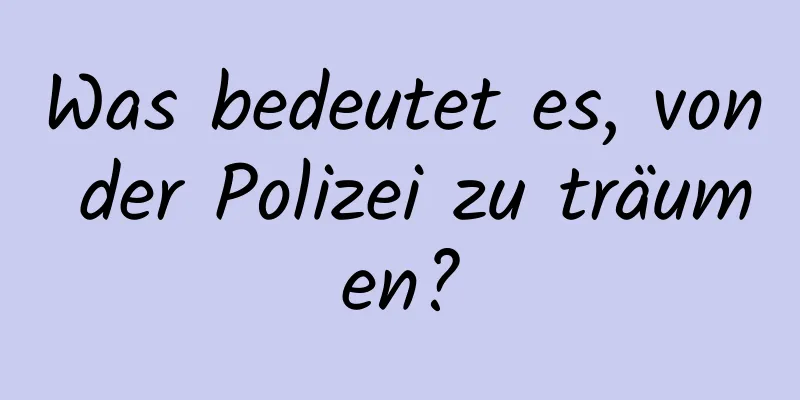 Was bedeutet es, von der Polizei zu träumen?