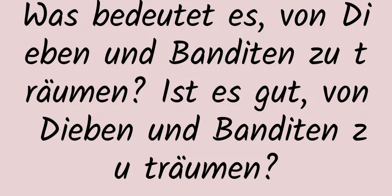 Was bedeutet es, von Dieben und Banditen zu träumen? Ist es gut, von Dieben und Banditen zu träumen?