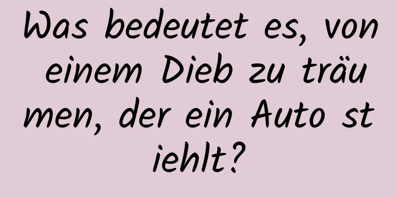 Was bedeutet es, von einem Dieb zu träumen, der ein Auto stiehlt?