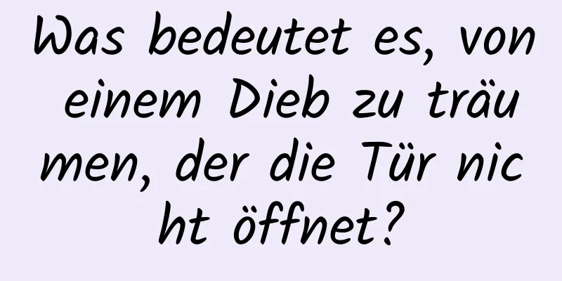 Was bedeutet es, von einem Dieb zu träumen, der die Tür nicht öffnet?