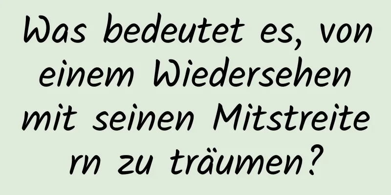 Was bedeutet es, von einem Wiedersehen mit seinen Mitstreitern zu träumen?