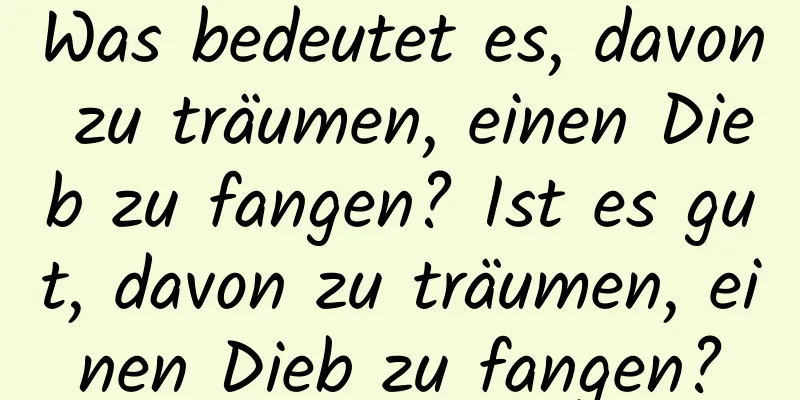 Was bedeutet es, davon zu träumen, einen Dieb zu fangen? Ist es gut, davon zu träumen, einen Dieb zu fangen?