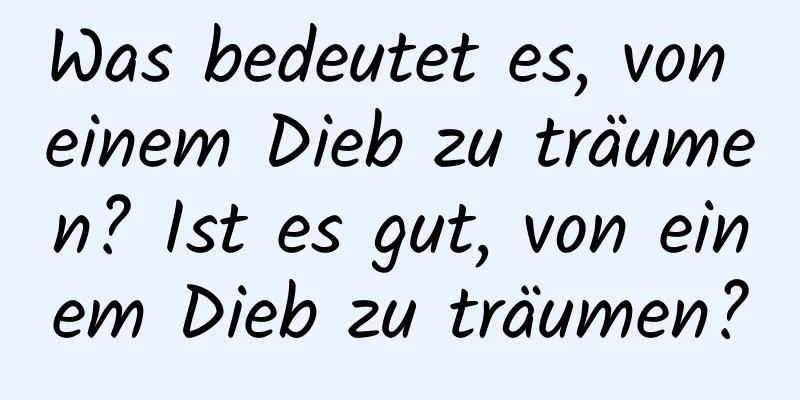 Was bedeutet es, von einem Dieb zu träumen? Ist es gut, von einem Dieb zu träumen?