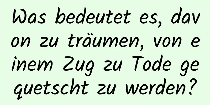 Was bedeutet es, davon zu träumen, von einem Zug zu Tode gequetscht zu werden?